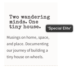 WhatFont used on the Bloggy theme, which identifies the Special Elite font.
