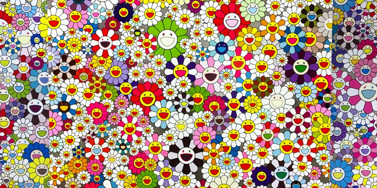 Photo of Takashi Murakami's Flowers, flowers, flowers, from 2010.