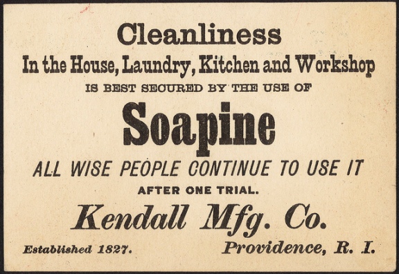 The Daily Post can neither confirm nor deny the efficacy of Soapine in keeping your workshop clean. Maybe just watch your language. (Photo by the Boston Public Library, CC BY 2.0.)